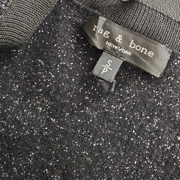 Rag & Bone Womens Black Metallic Longline Cardigan Size Small Wool Blend - Picture 8 of 9
